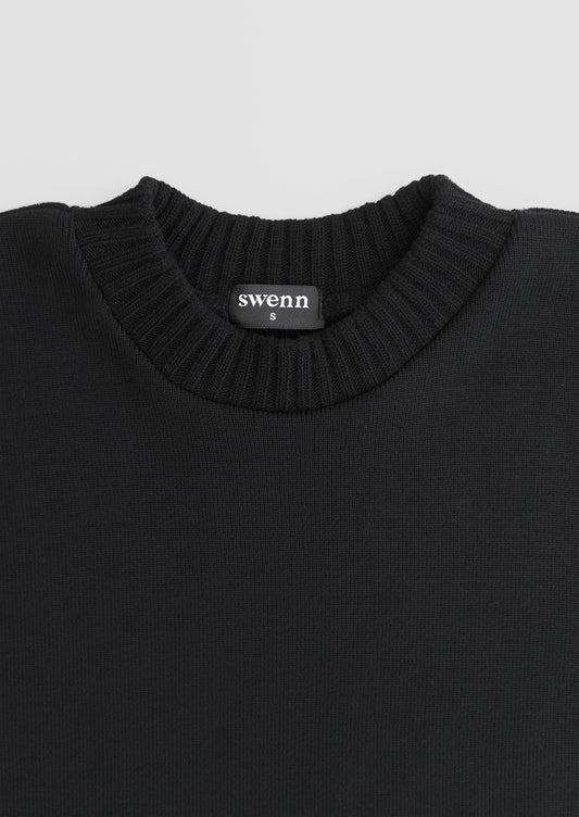 Crewneck vest sweater – black