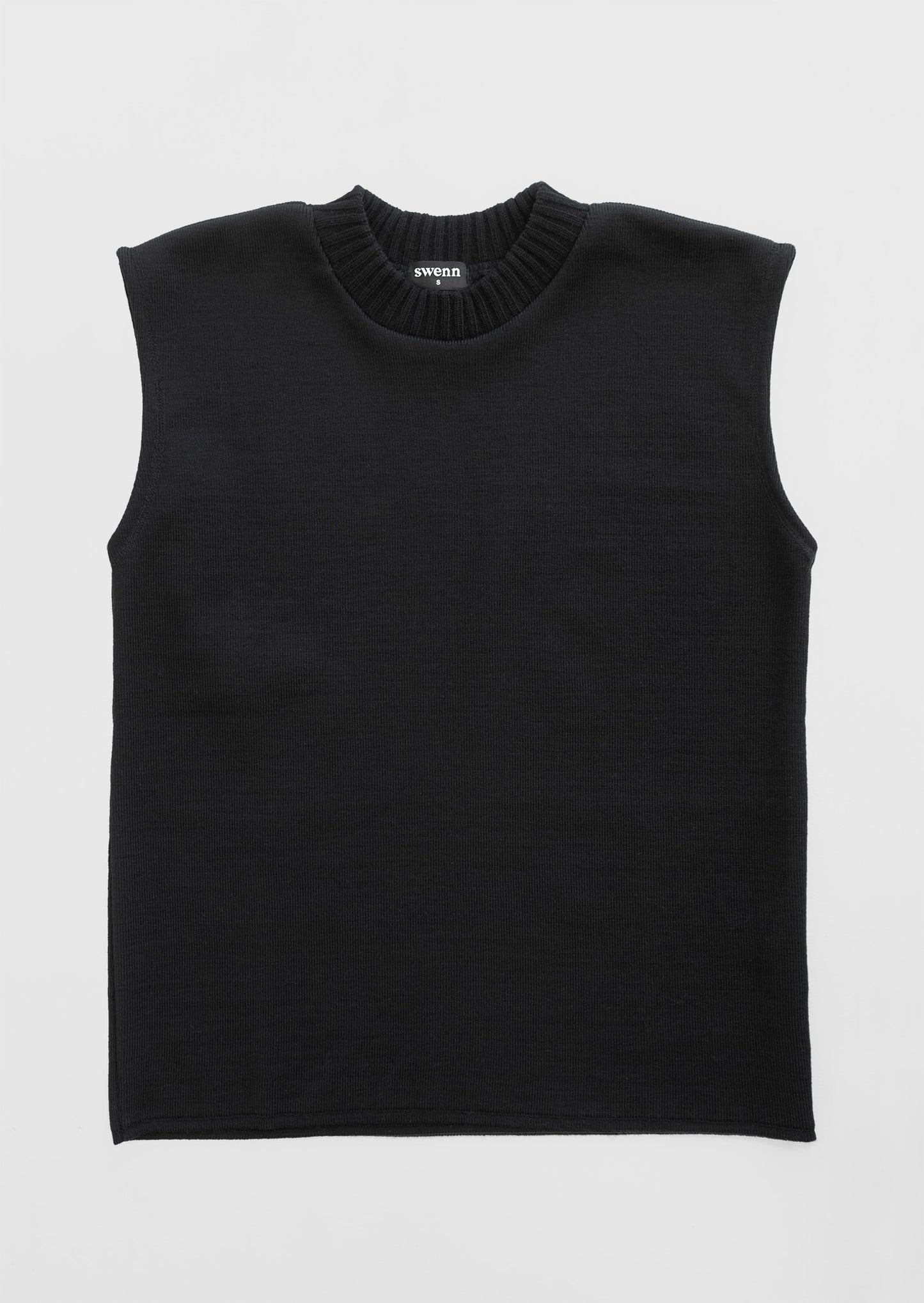 Crewneck vest sweater – black