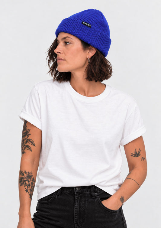 Tuque pure laine - bleu roi