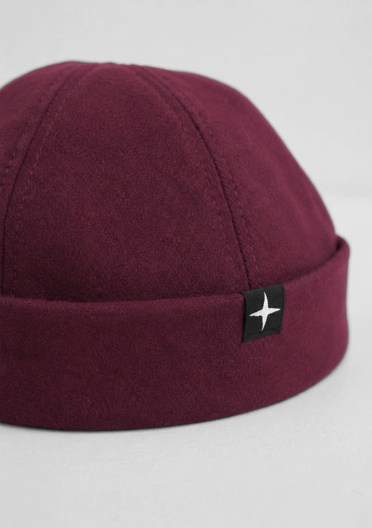 Woolen docker hat - burgundy