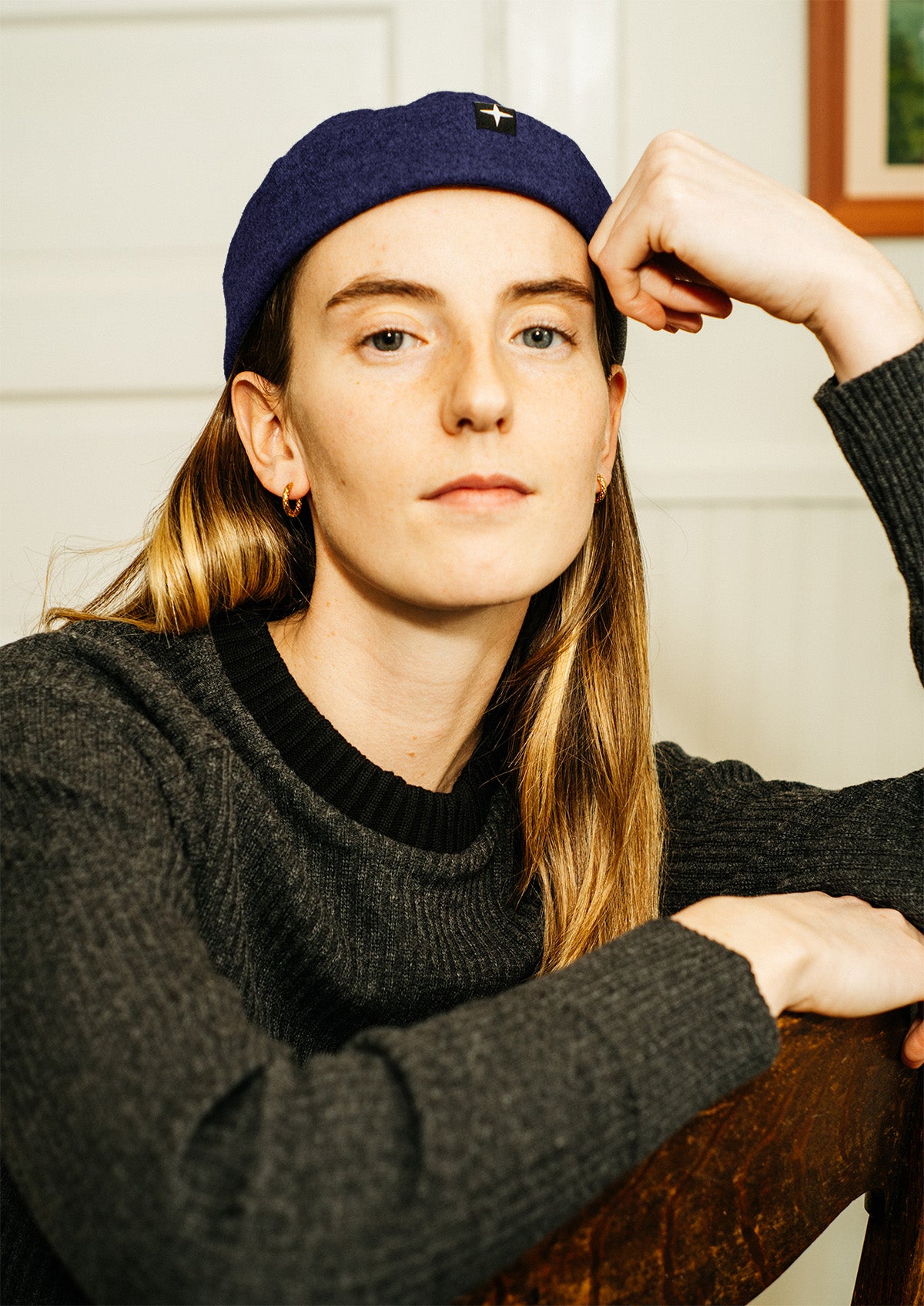 Woolen docker hat - navy