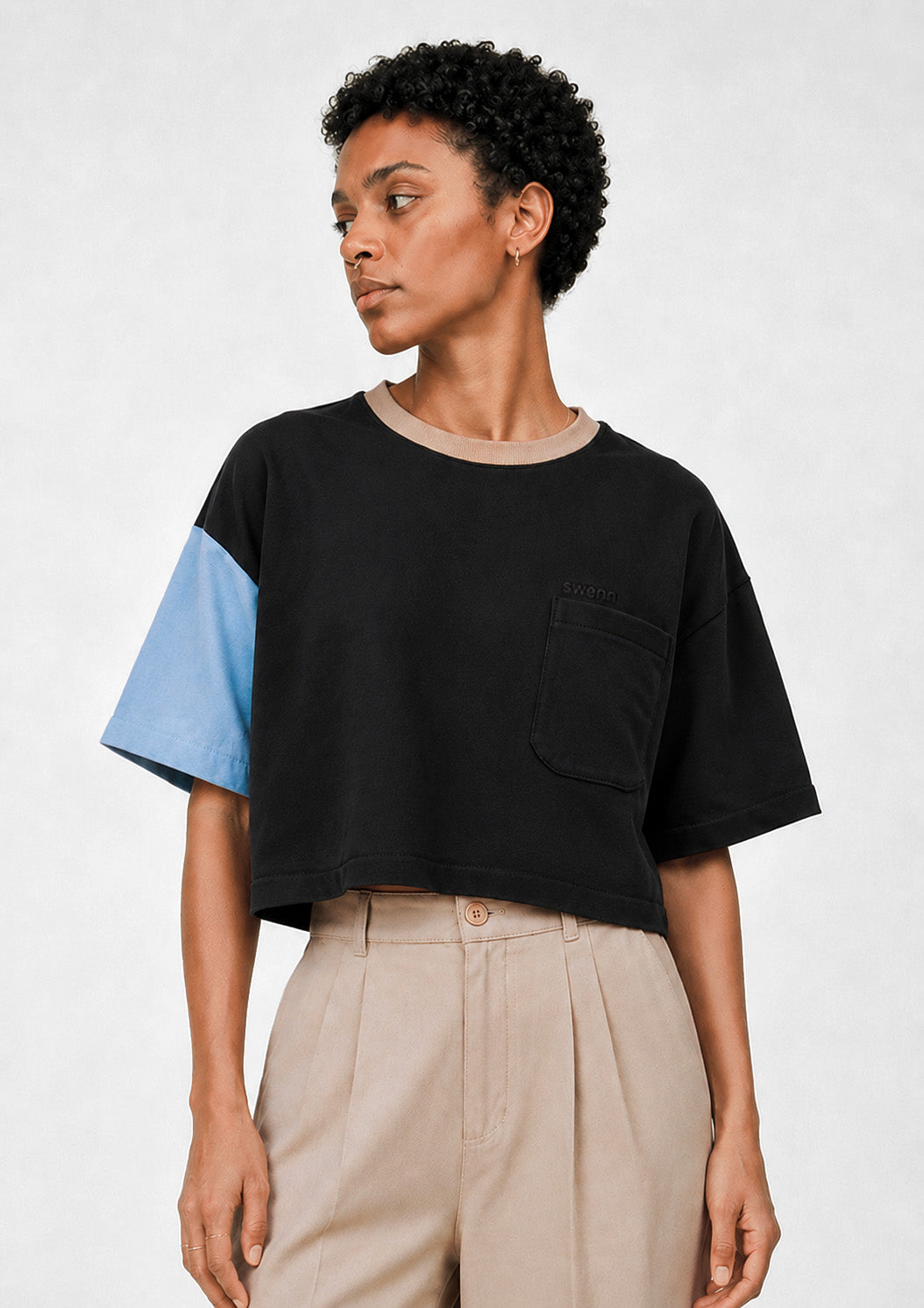 Sweatshirt Court - noir