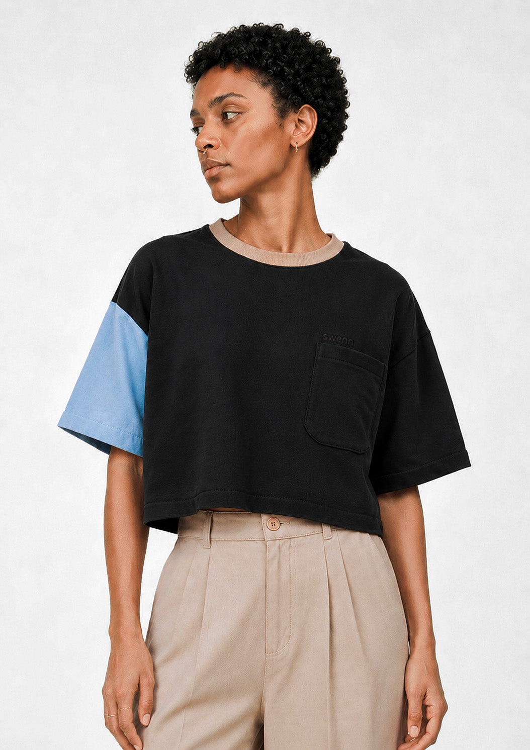 Sweatshirt Court - noir