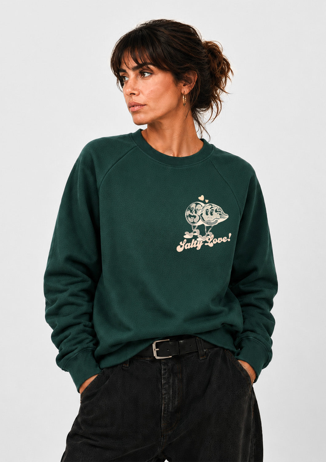 Sweatshirt - Citron et Huître - vert forêt