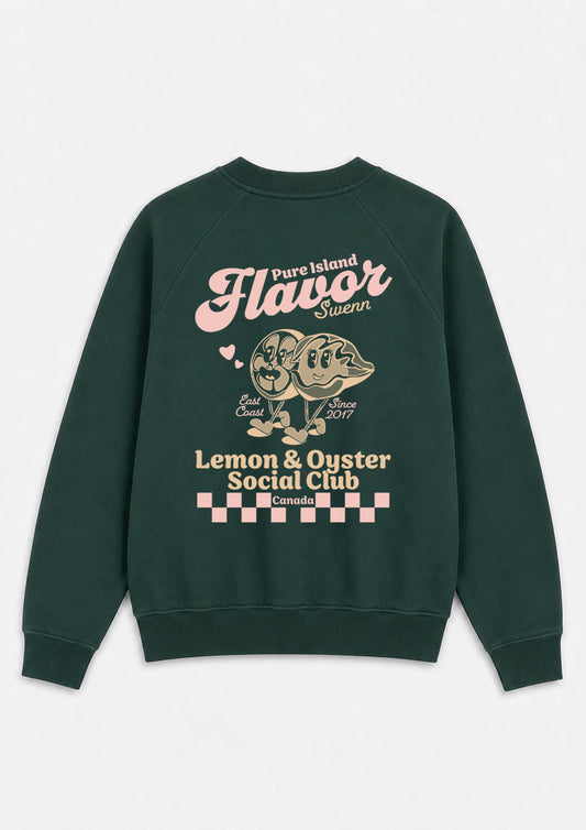 Sweatshirt - Citron et Huître - vert forêt