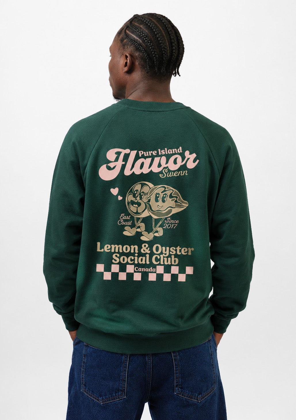 Sweatshirt - Citron et Huître - vert forêt
