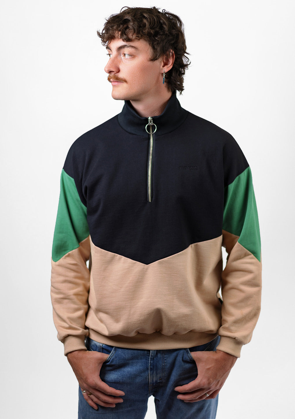 Zip Collar Crewneck
