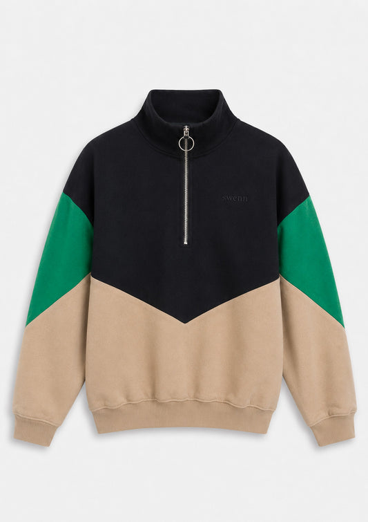Zip Collar Crewneck