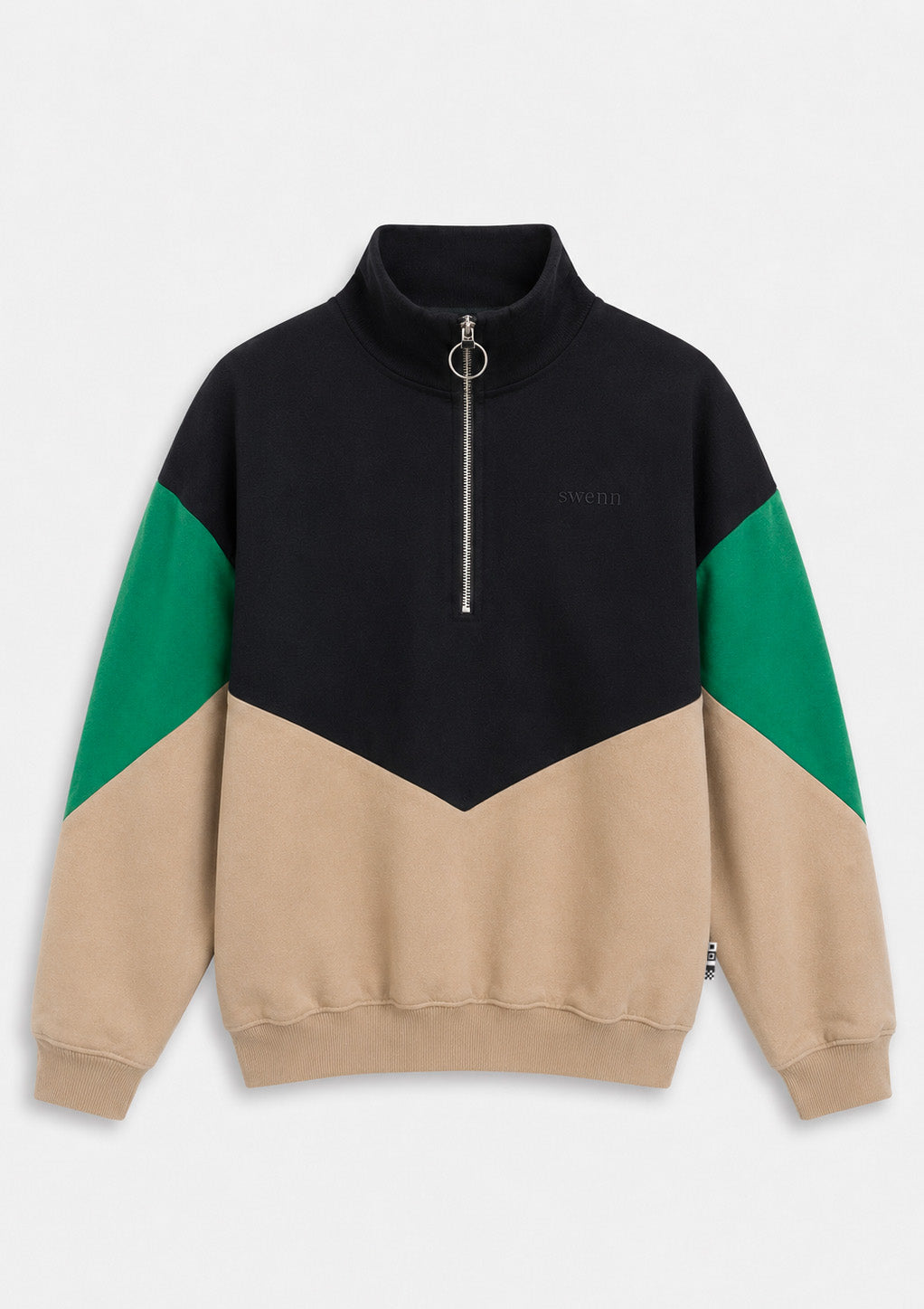 Sweatshirt Col Zippé - noir