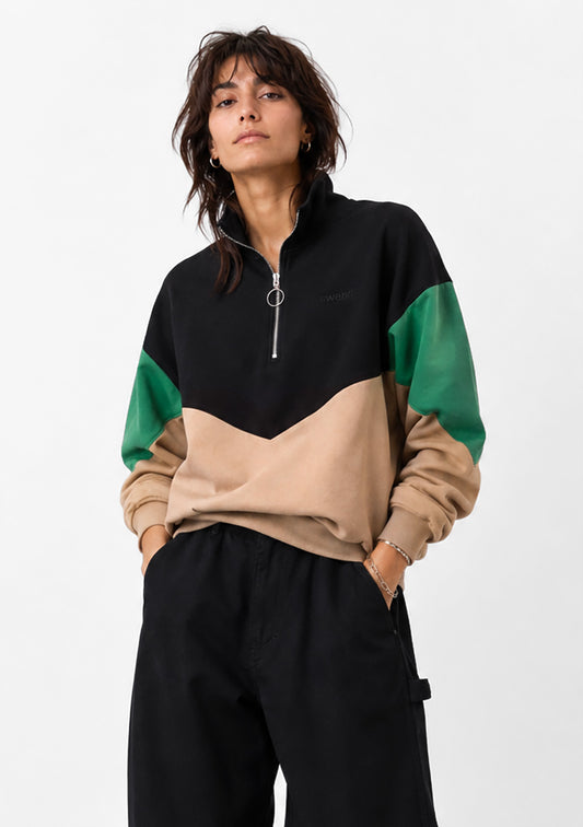 Zip Collar Crewneck