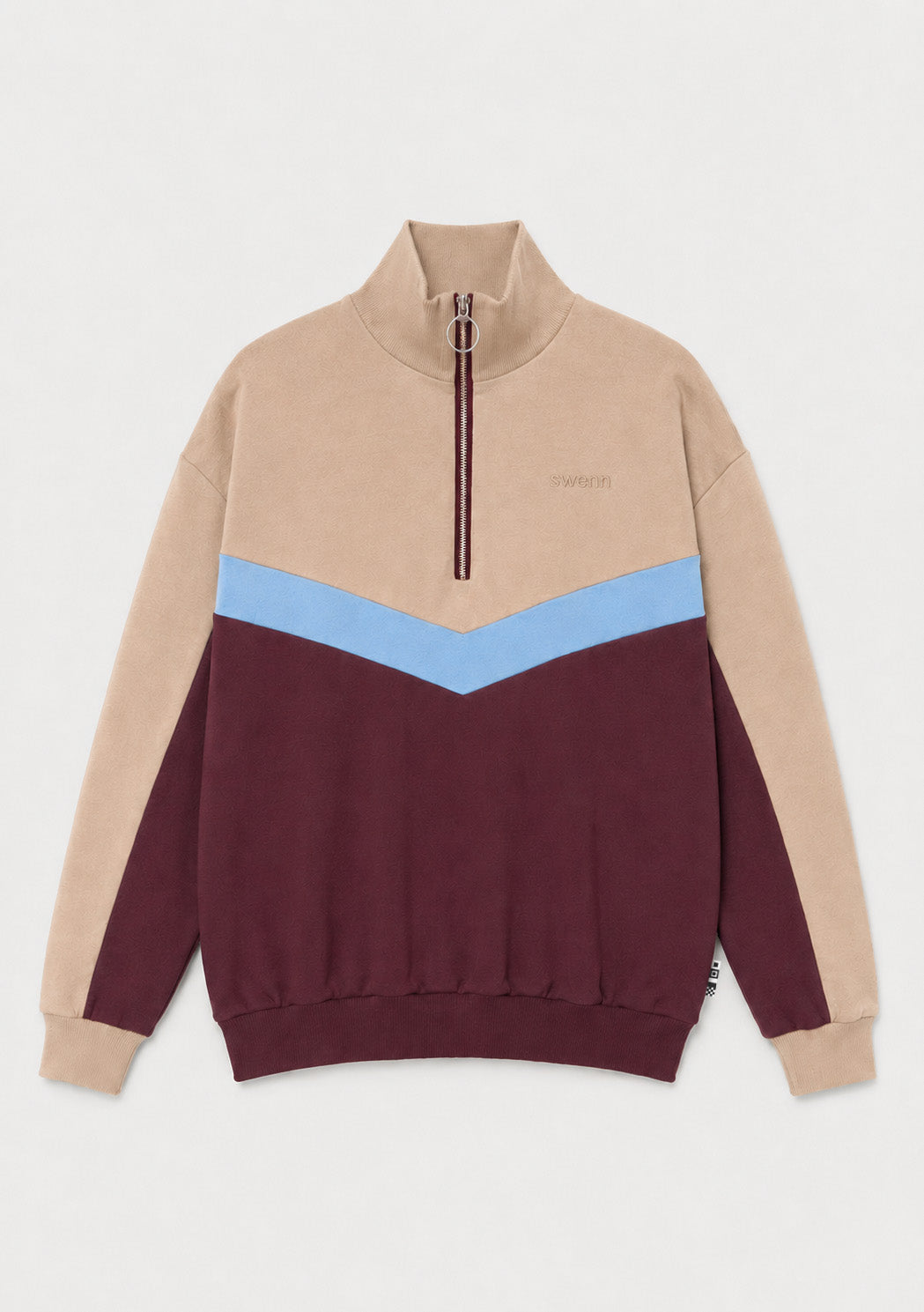 Sweatshirt Col Zippé - sable