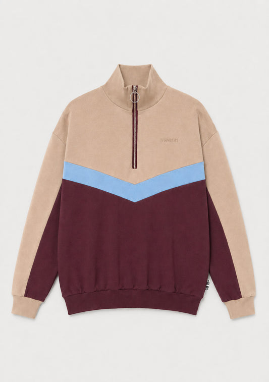 Zip Collar Sweatshirt - sand
