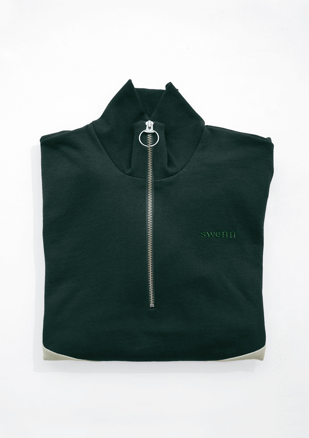 Sweatshirt Col Zippé - vert forêt