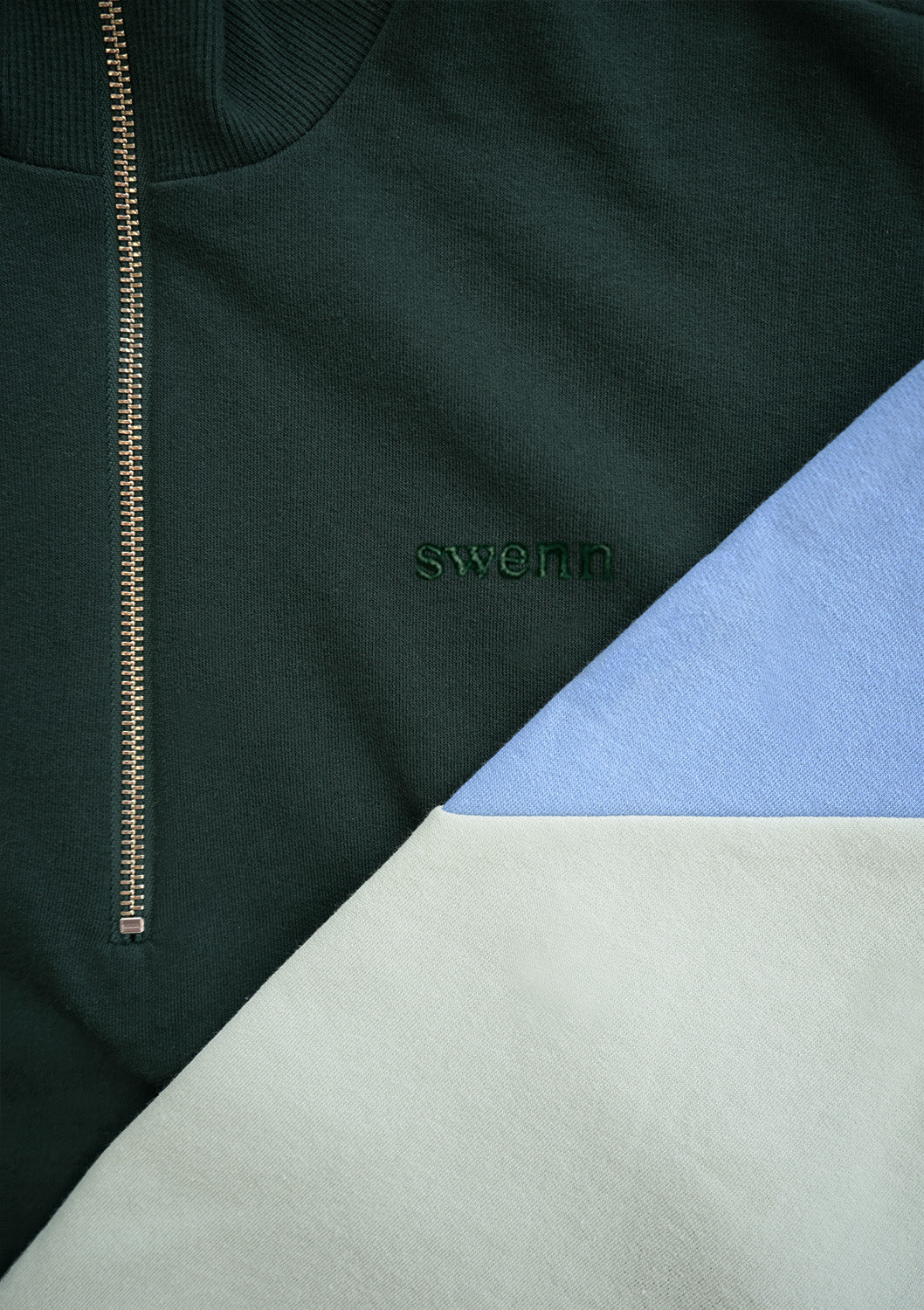 Sweatshirt Col Zippé - vert forêt