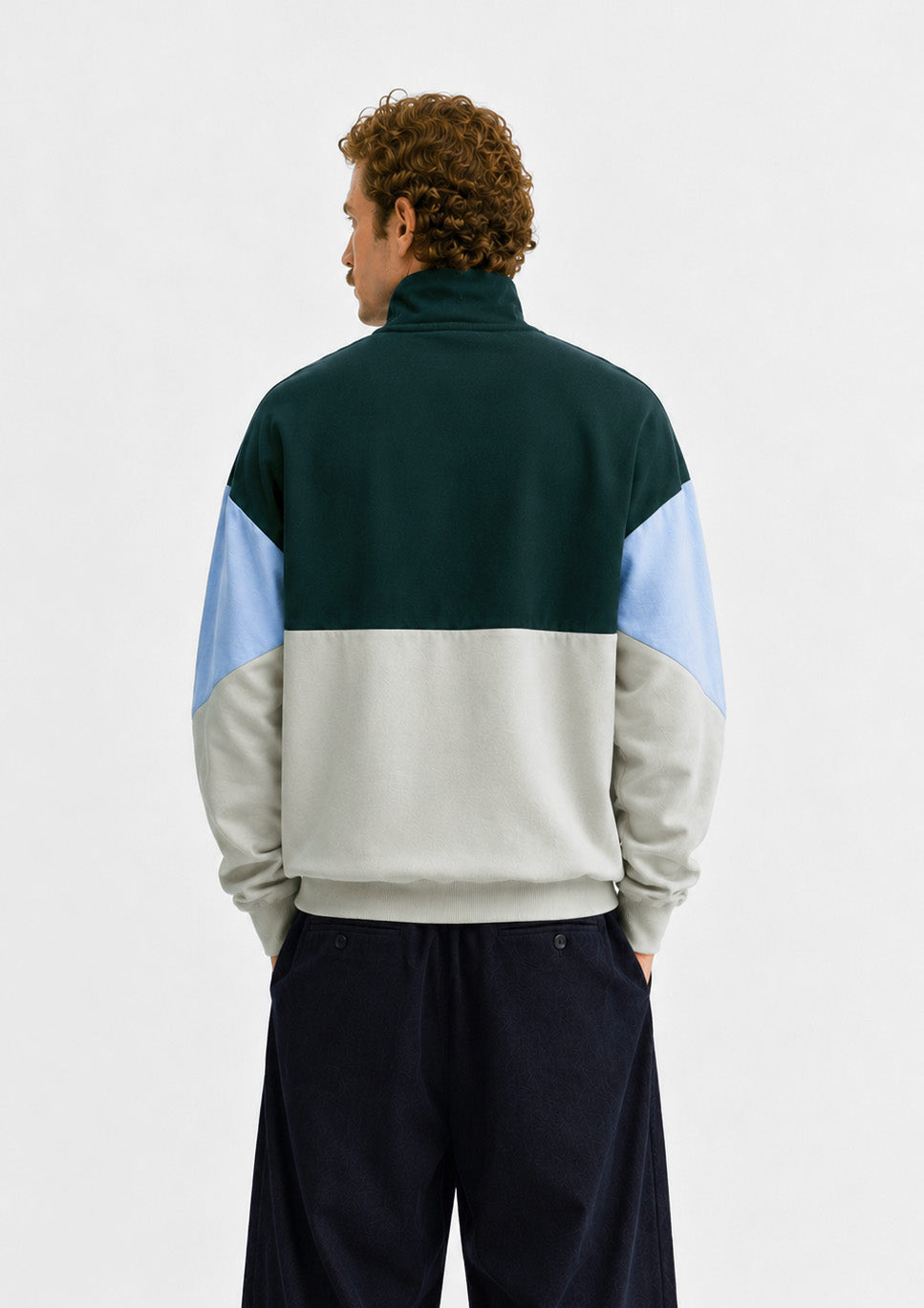 Sweatshirt Col Zippé - vert forêt