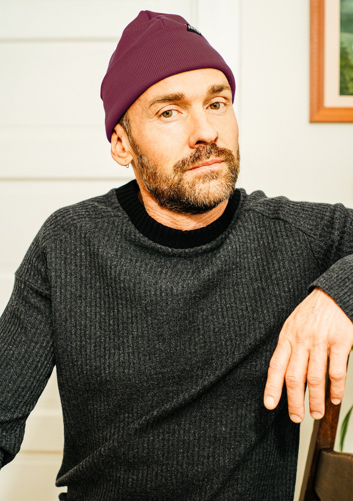 Organic cotton toque - burgundy