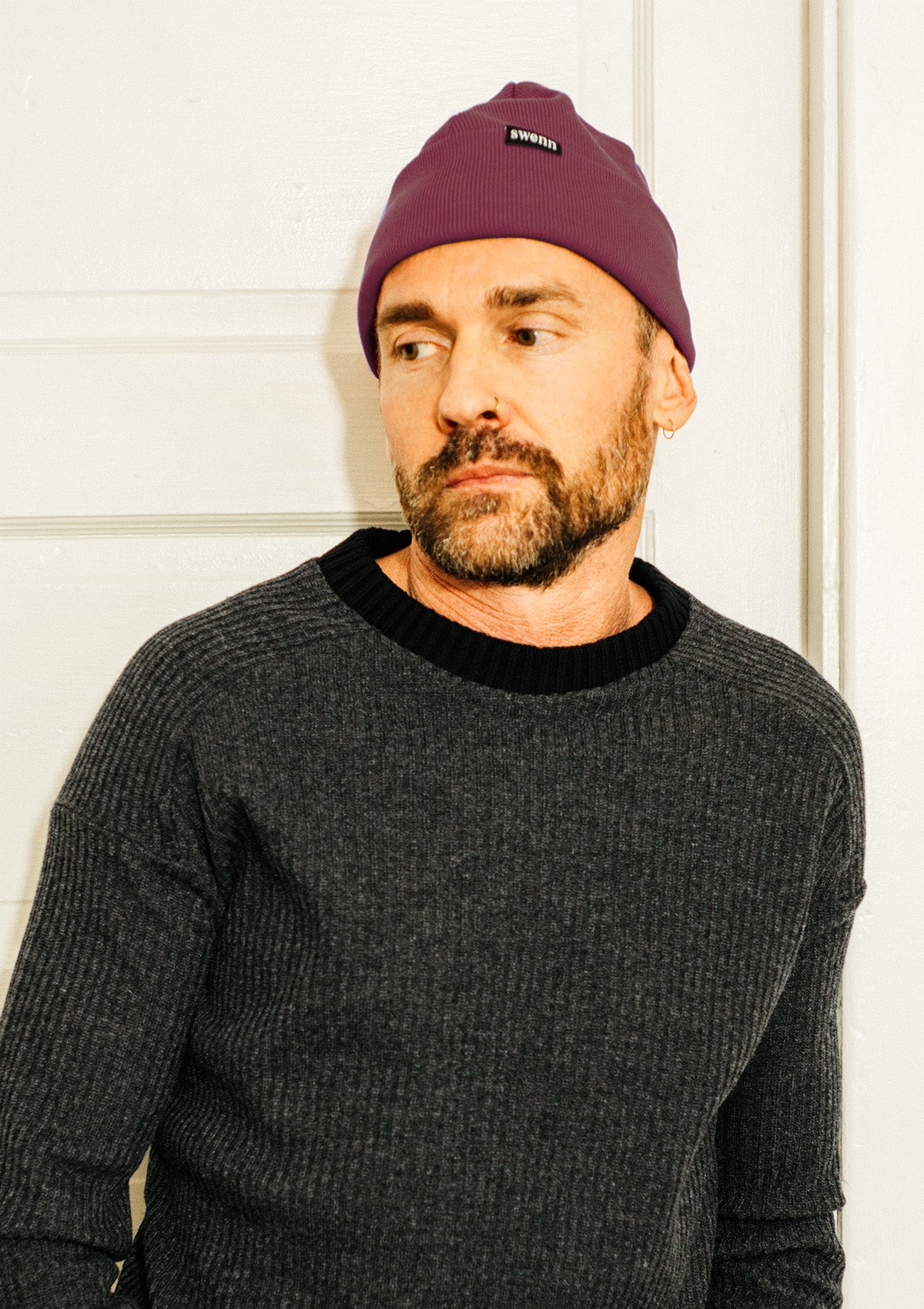 Organic cotton toque - burgundy