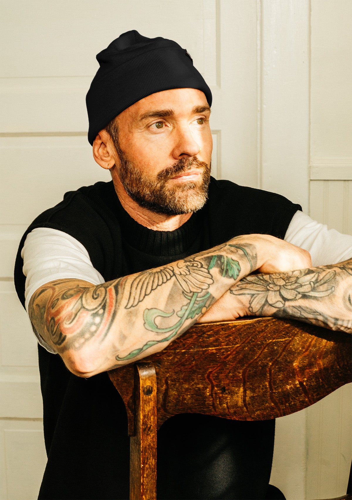 Alpaca & organic cotton toque - black