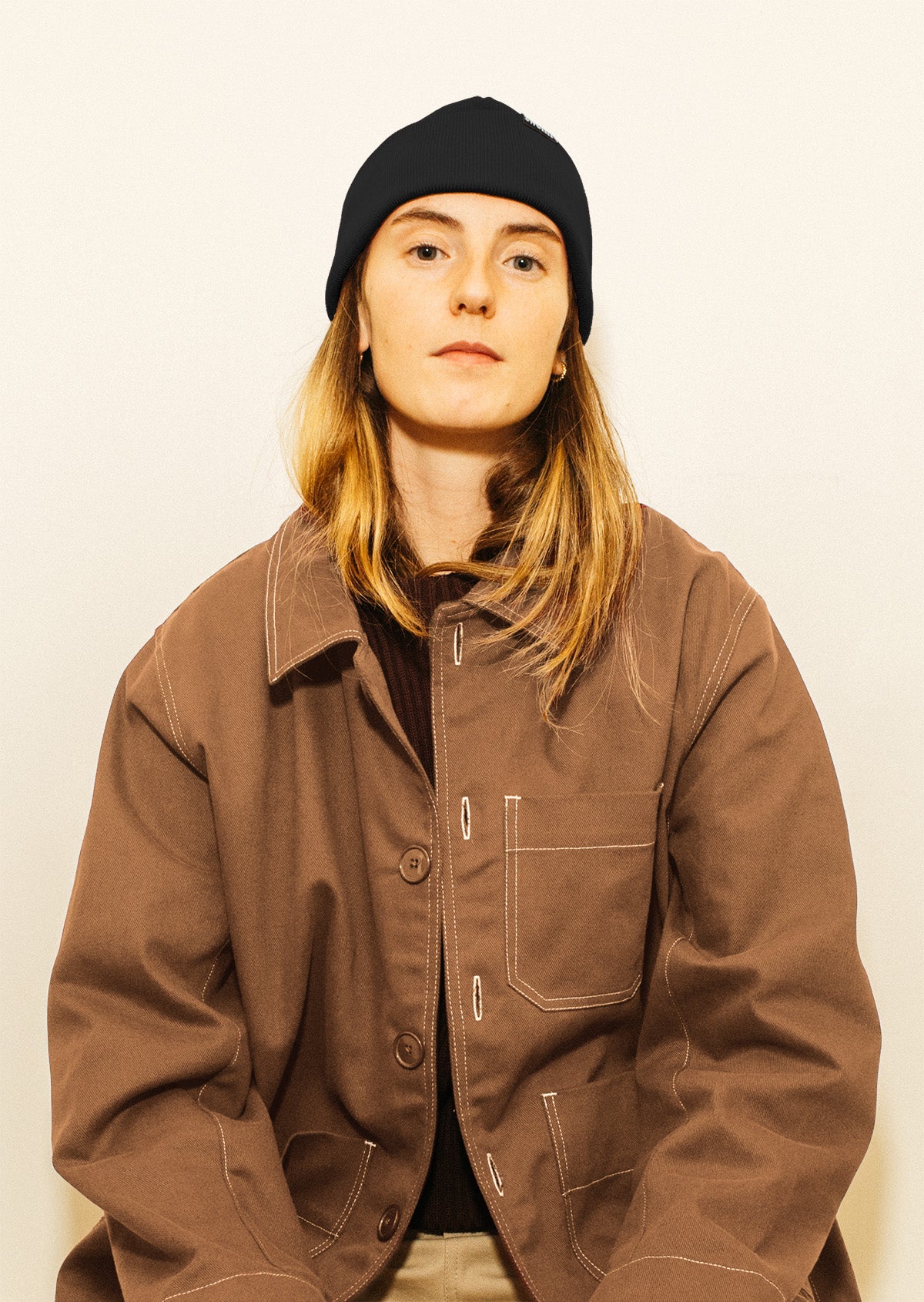 Alpaca & organic cotton toque - black