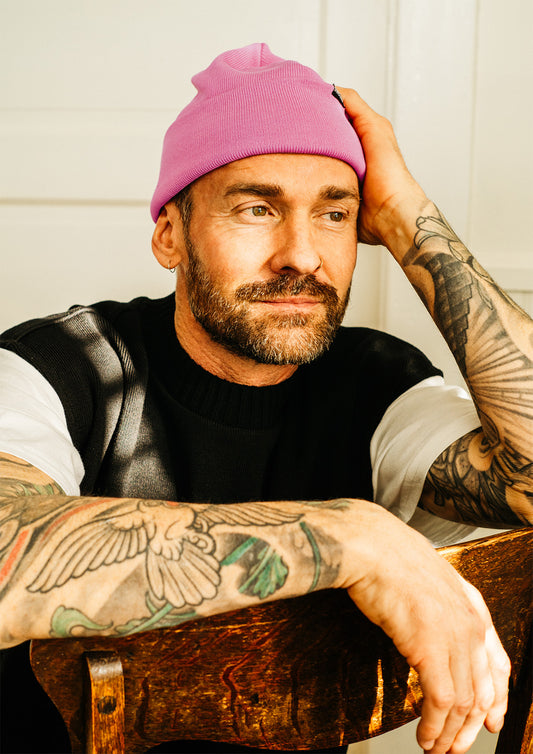 Tuque en coton biologique - rose