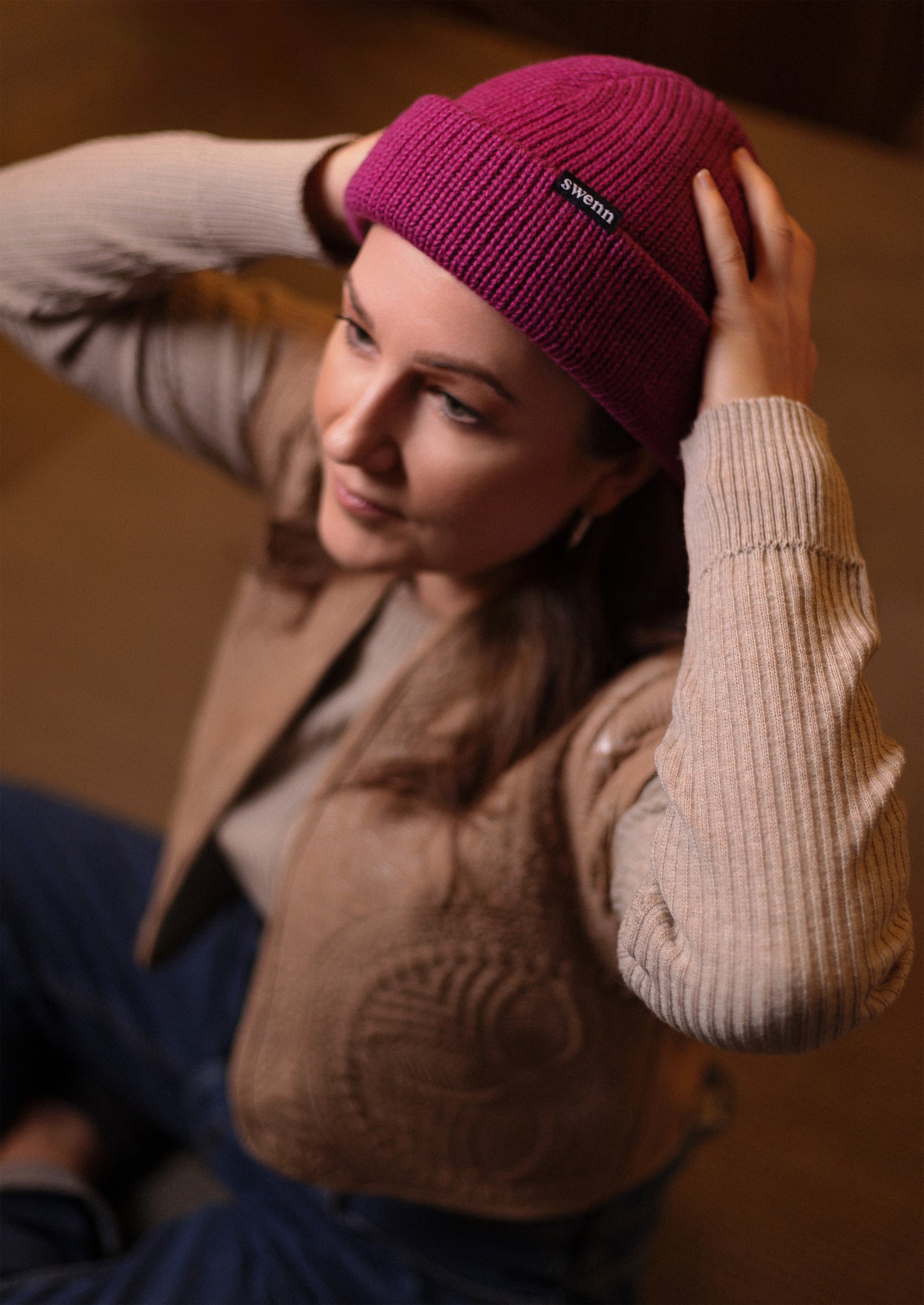 Pure wool toque - fuchsia