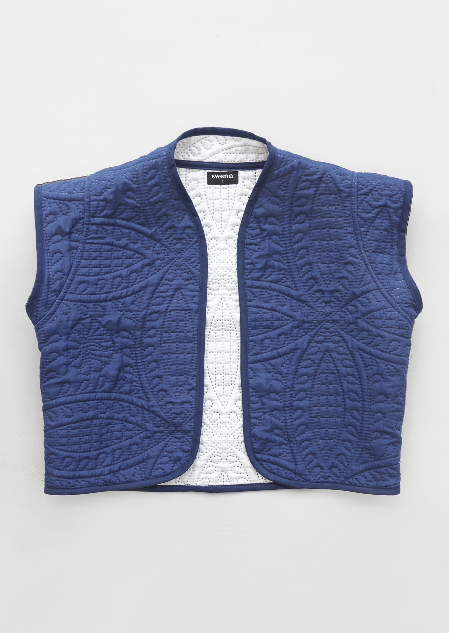 NEW Upcycled quilted vest - blue