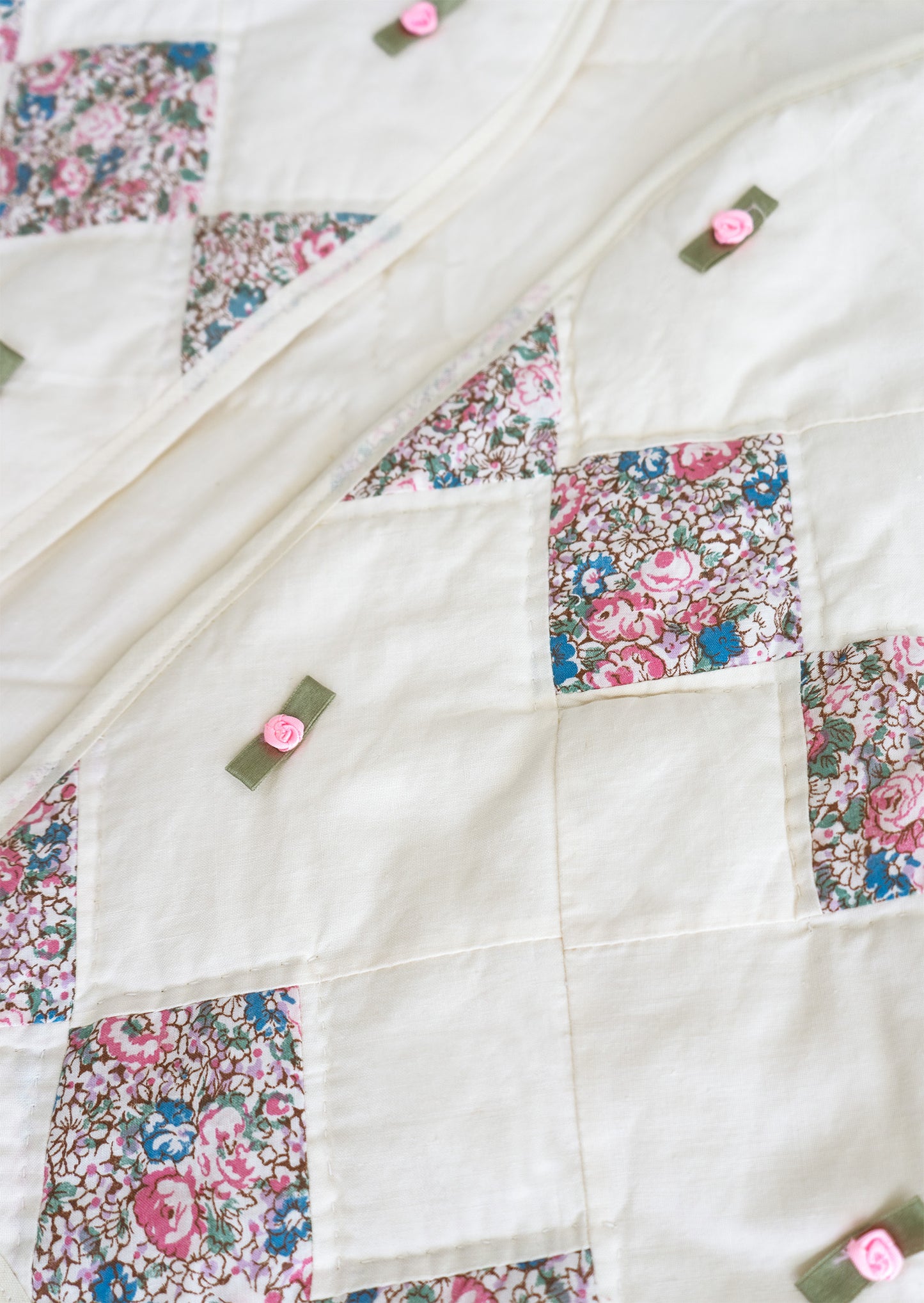 Upcycled quilted vest - floral