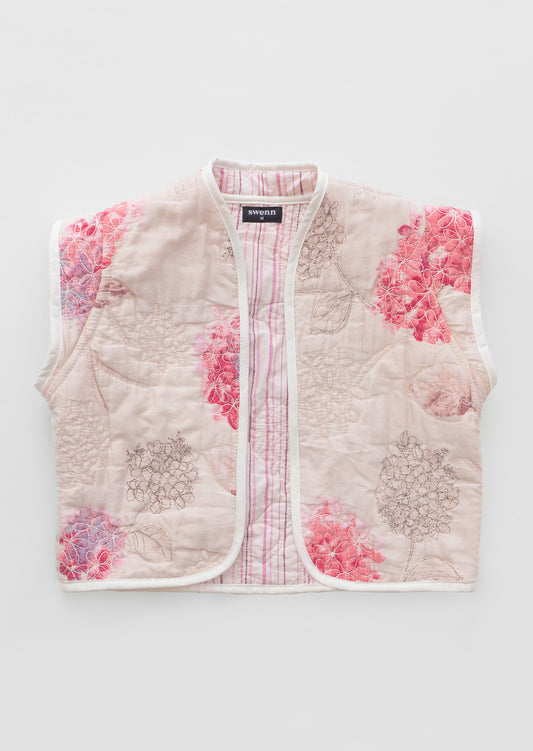 NEW Upcycled quilted vest - floral