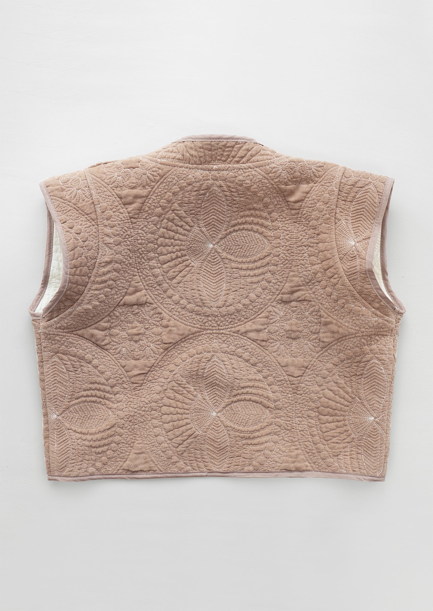 NEW Upcycled quilted vest - rosette