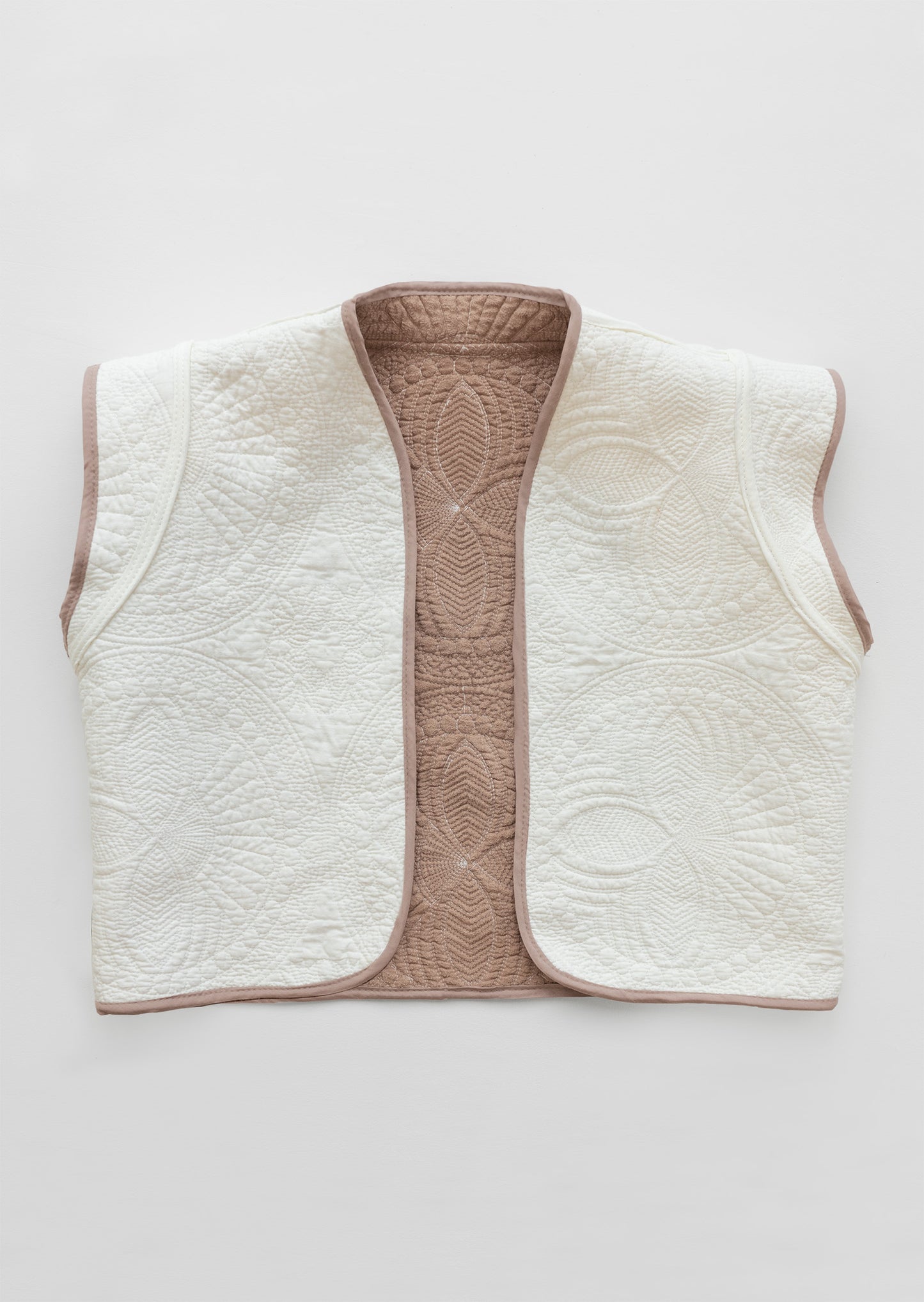 NEW Upcycled quilted vest - rosette