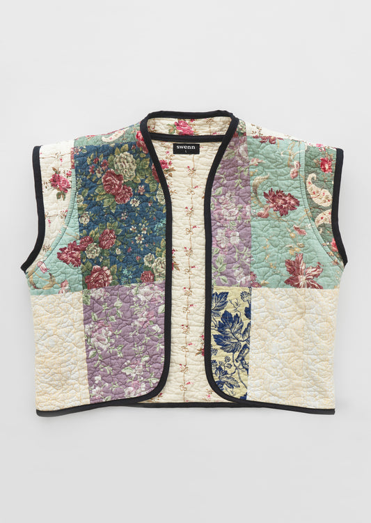 NEW Upcycled quilted vest - patchwork