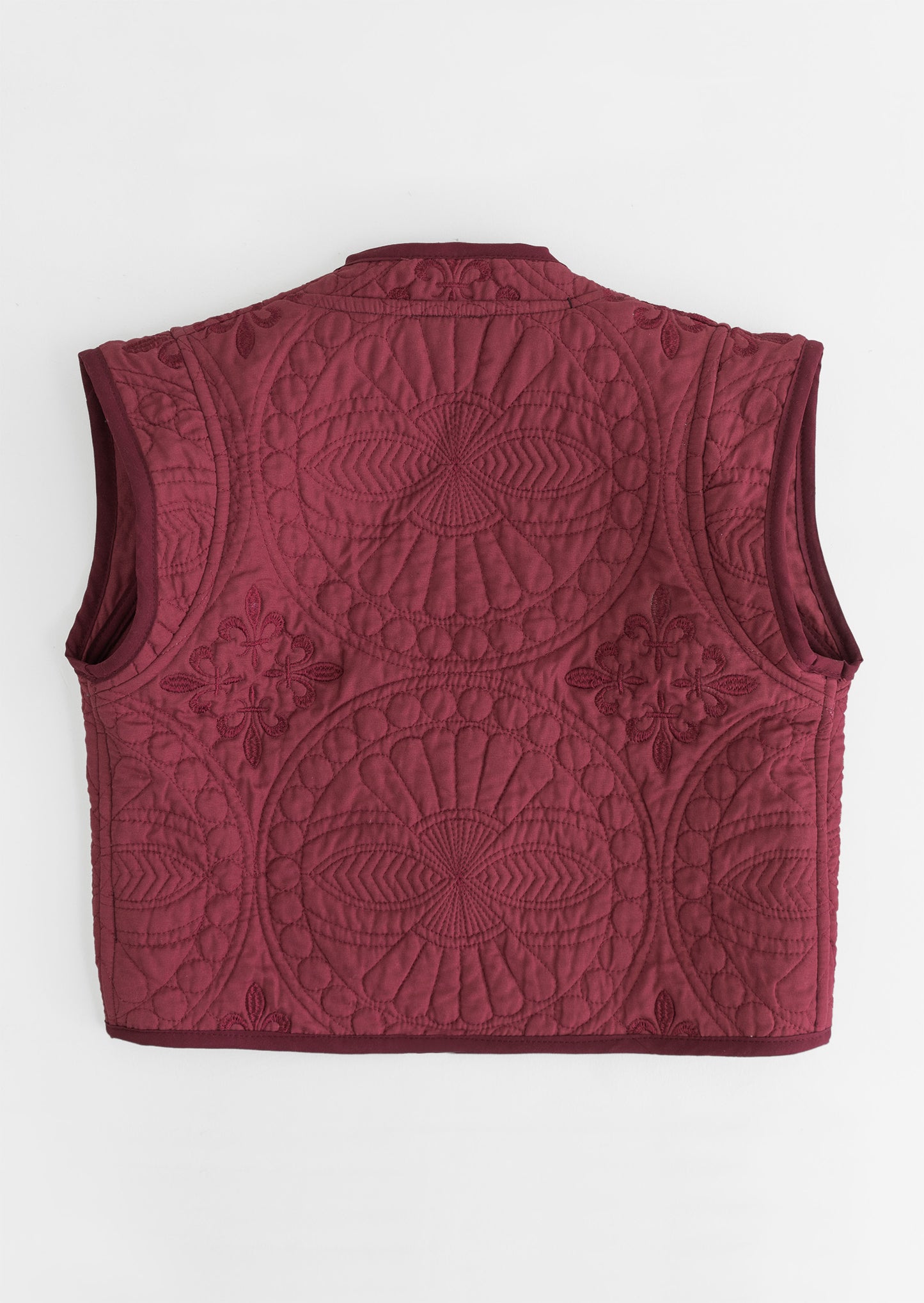 Upcycled quilted vest - red