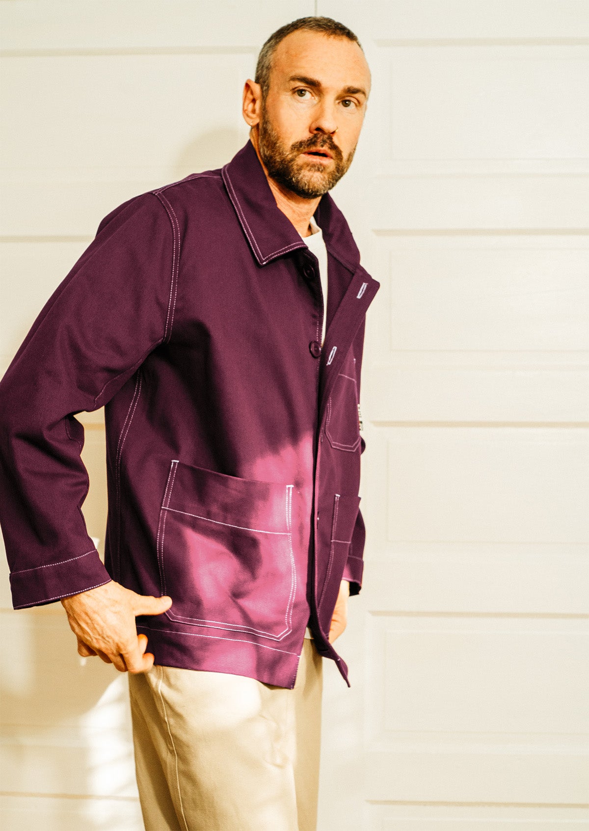 Michel workwear jacket – burgundy