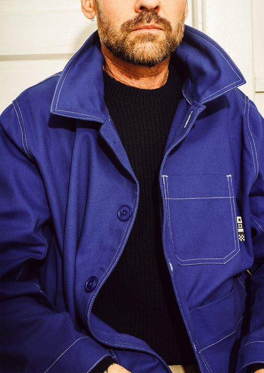Michel - veste d'artisan - bleu royal