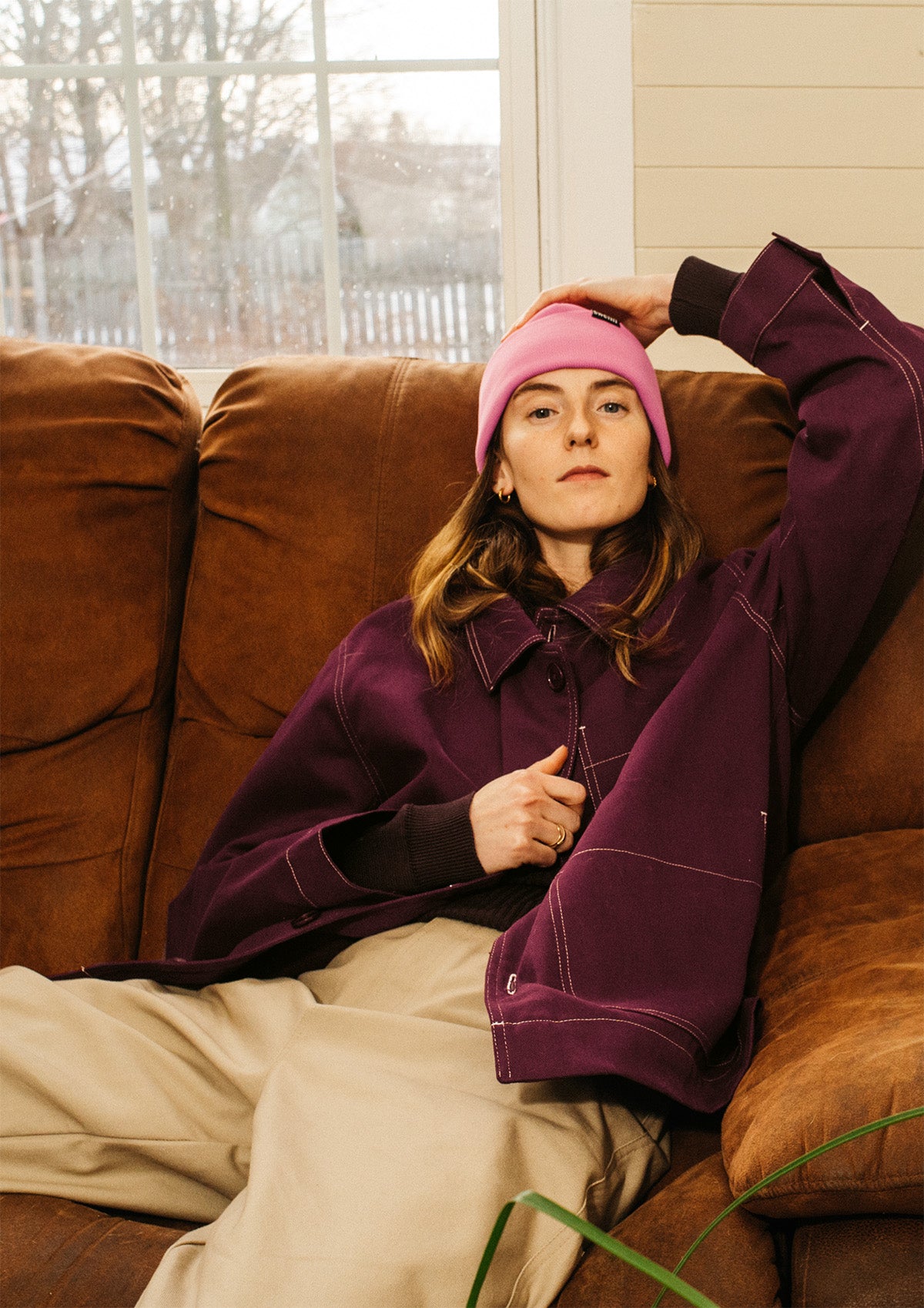 Organic cotton toque - pink