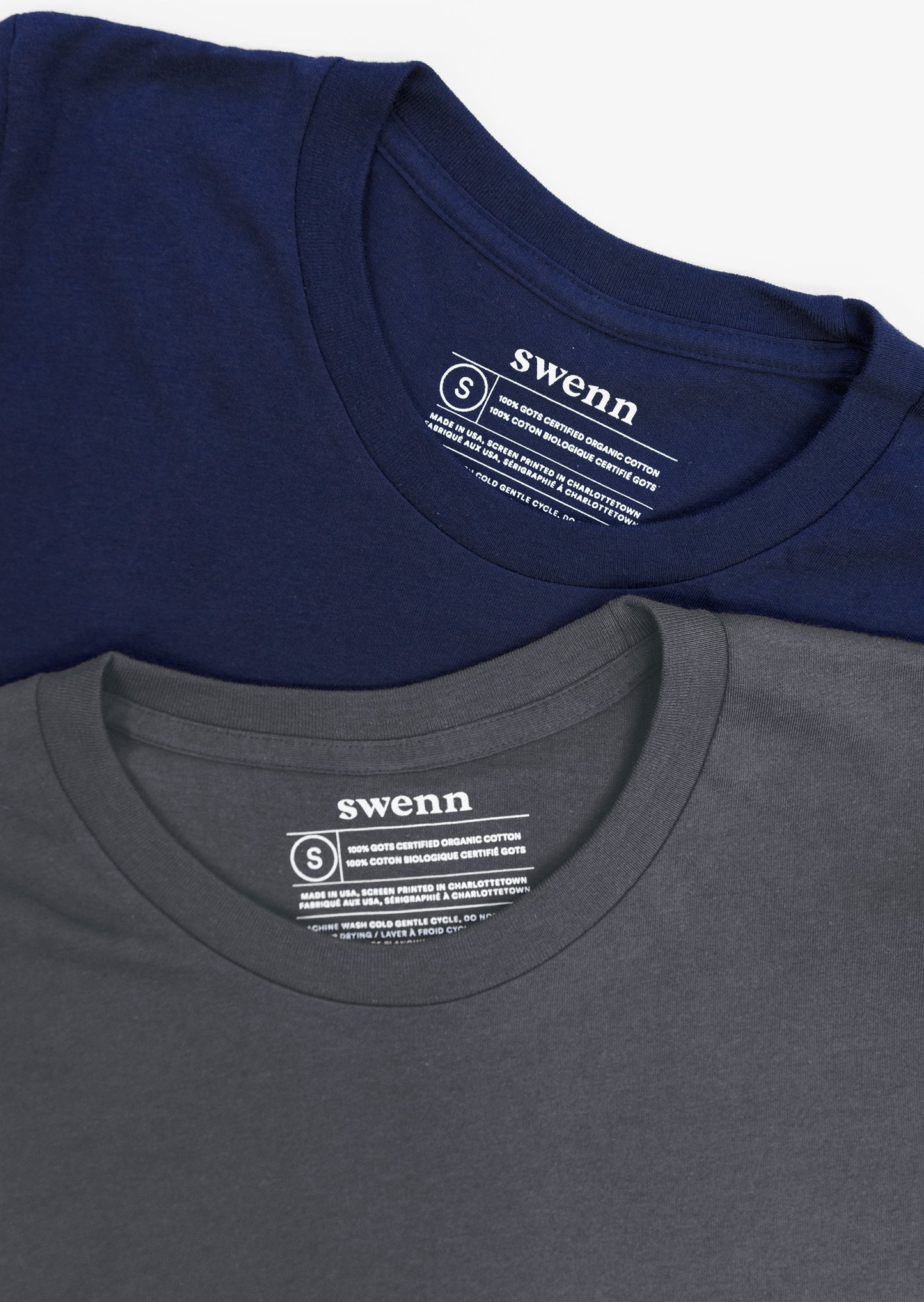 2 plain t-shirts - charcoal and navy