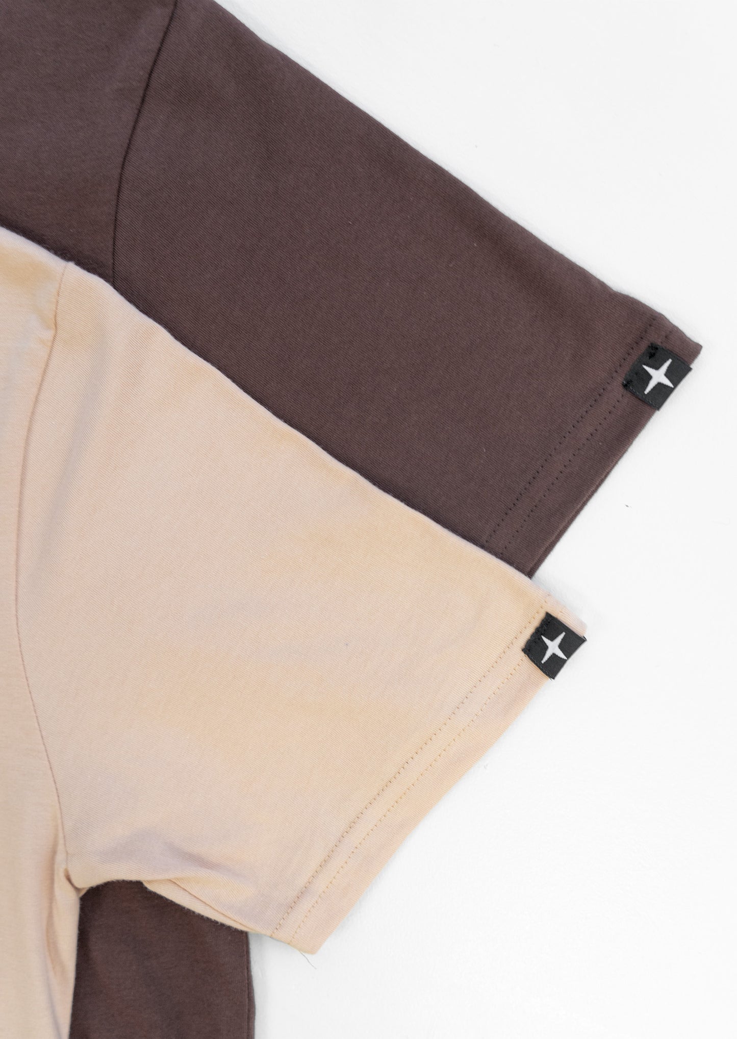 2 plain t-shirts - brown and natural