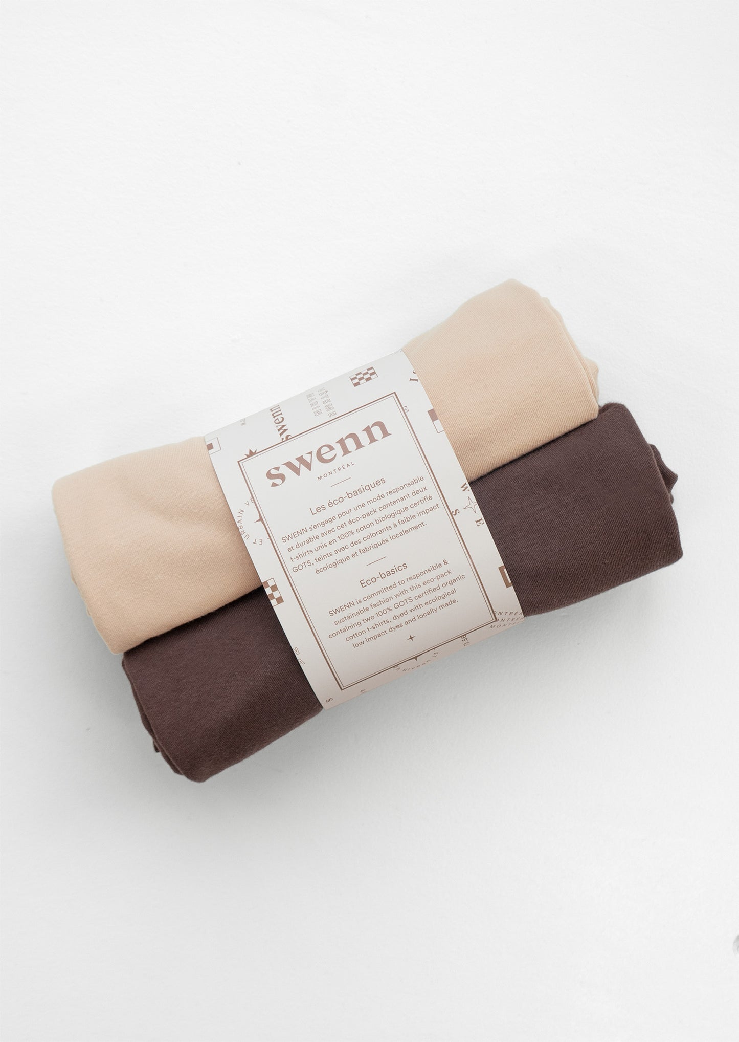 2 plain t-shirts - brown and natural