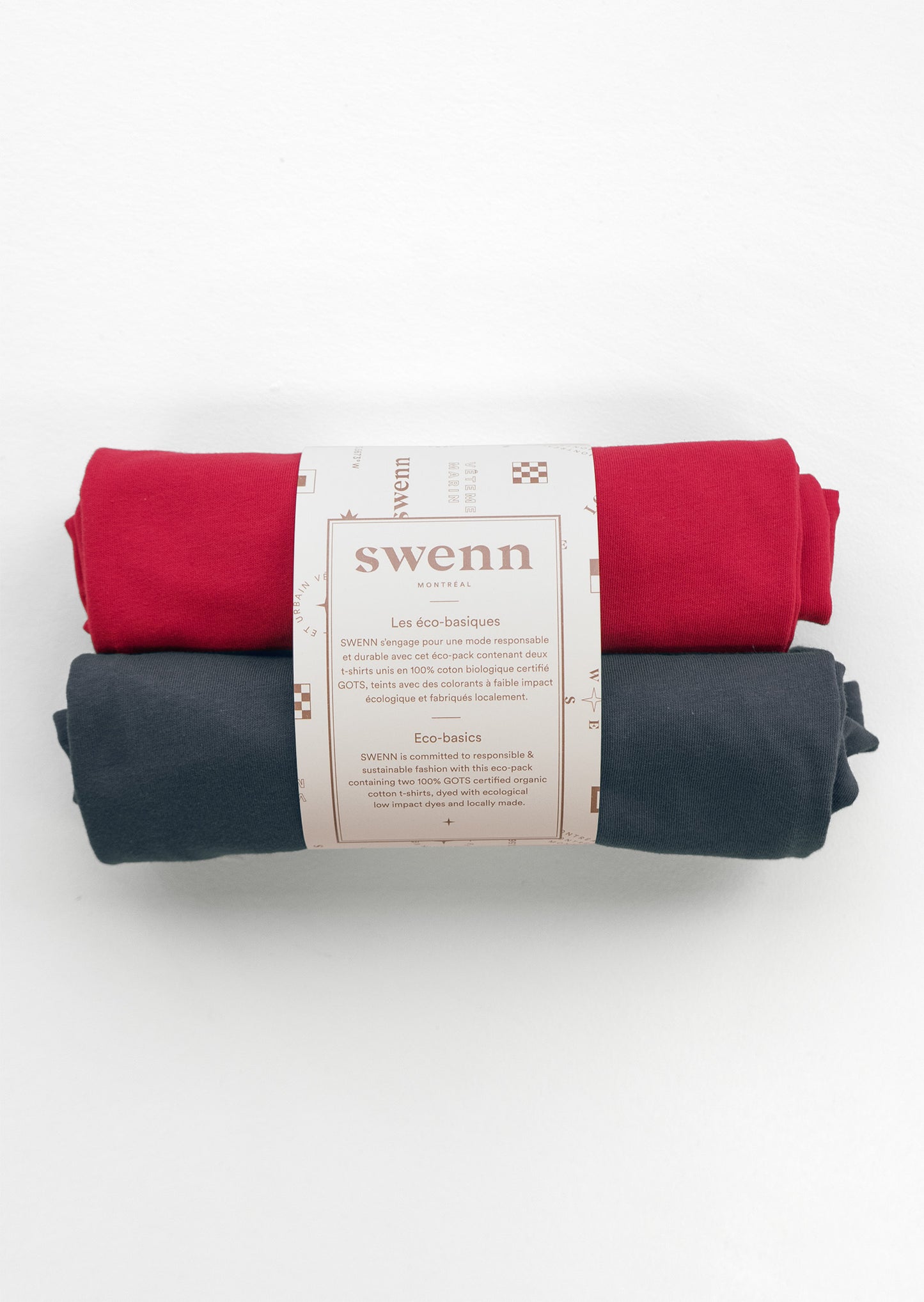 2 plain t-shirts - red and charcoal