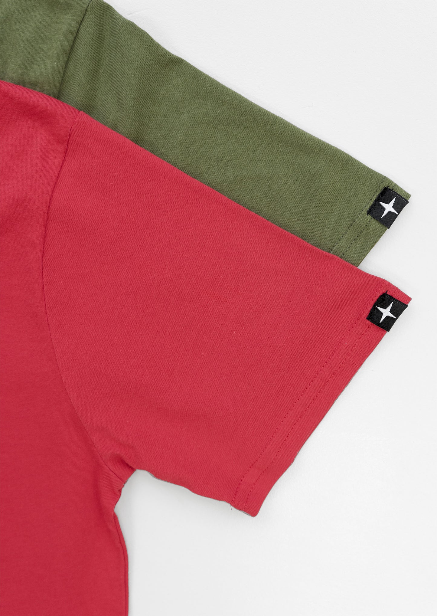 2 plain t-shirts - red and khaki