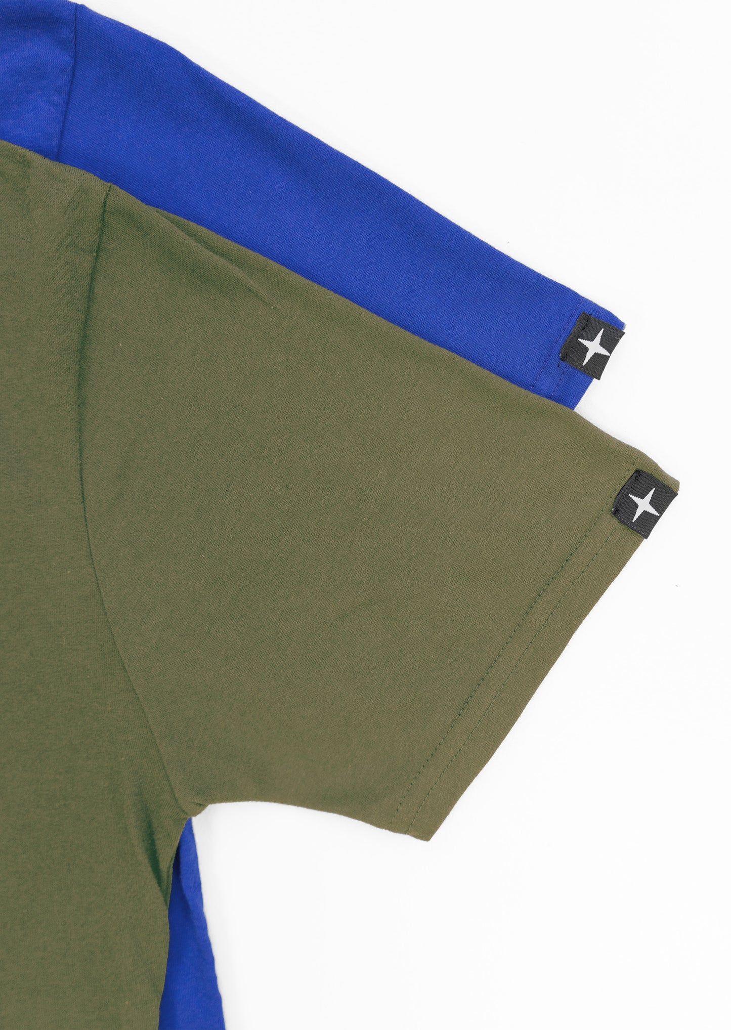 2 plain t-shirts - royal blue and khaki