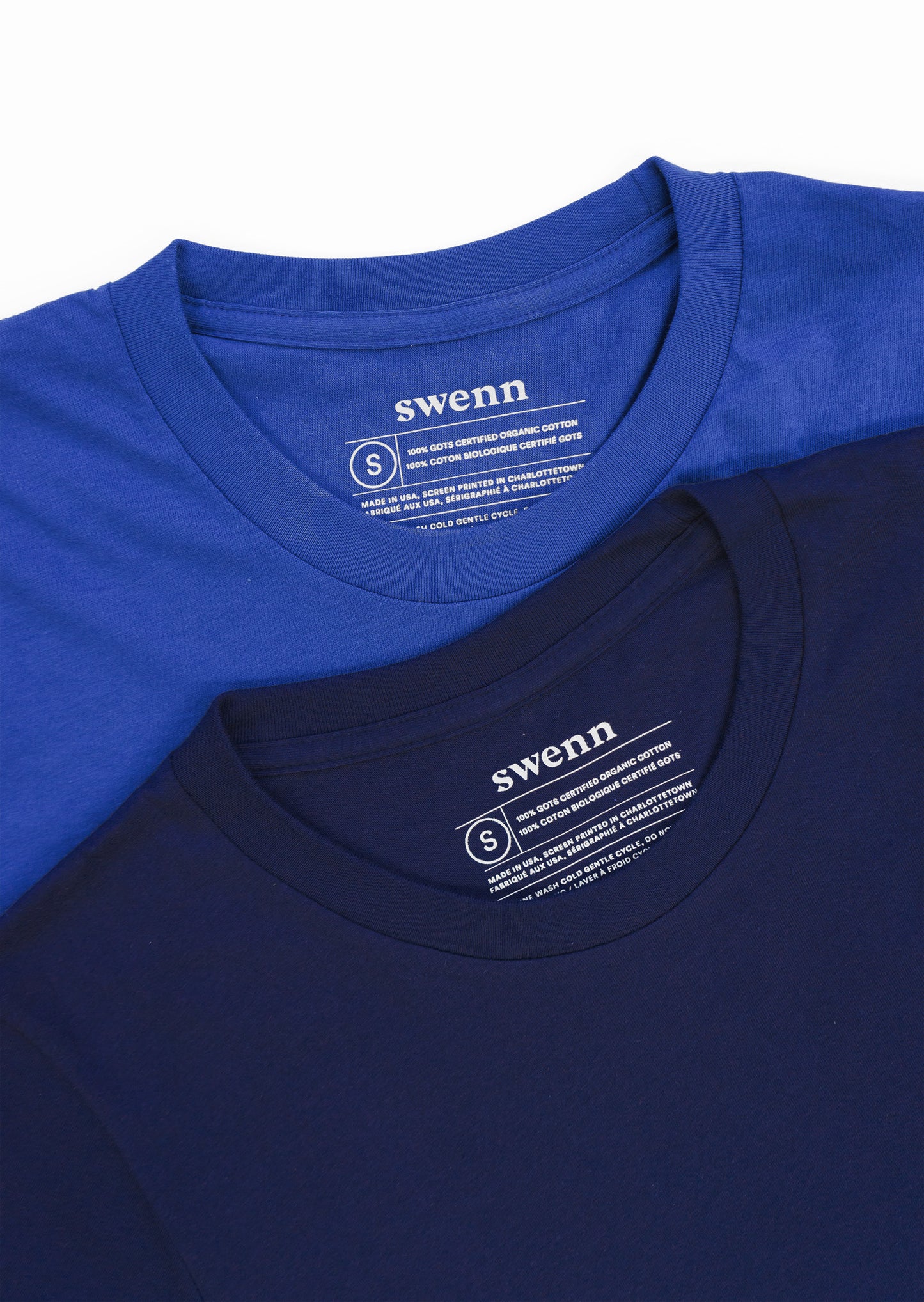 2 plain t-shirts - royal blue and navy