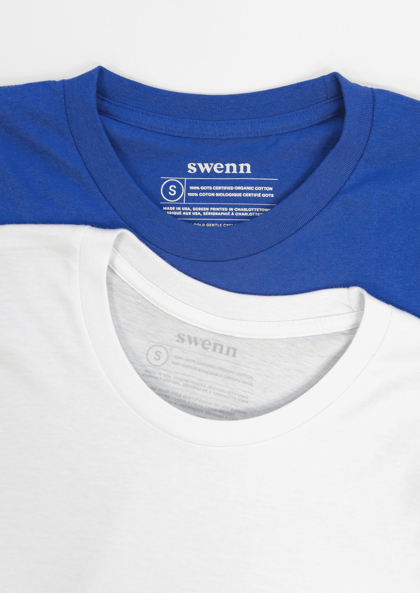 2 plain t-shirts - royal blue and white