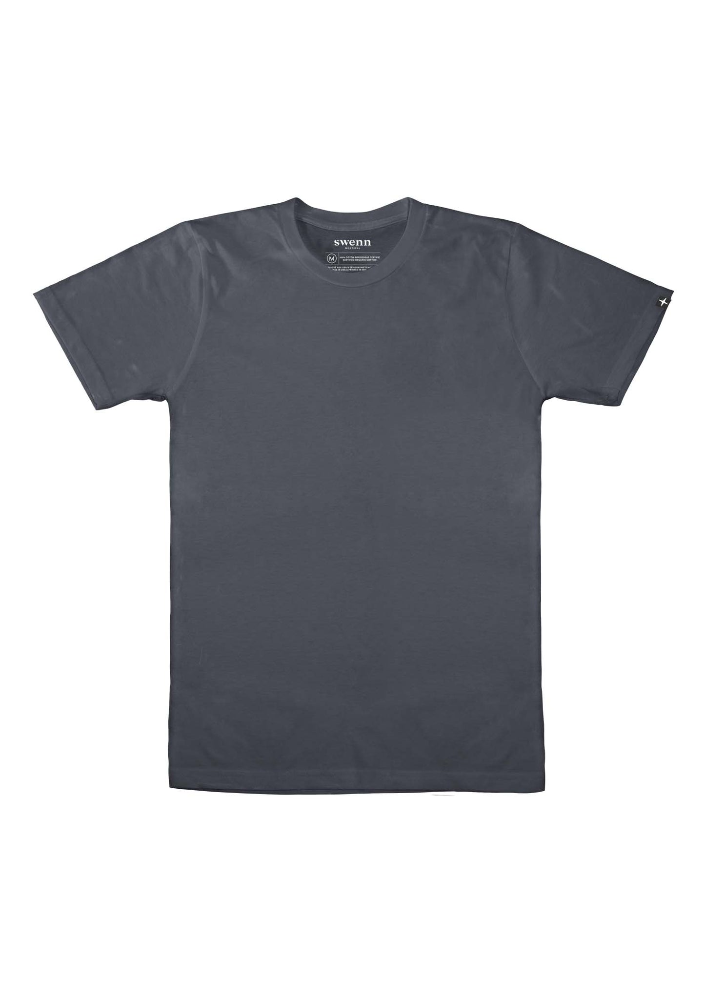 2 t-shirts unis - gris foncé et noir