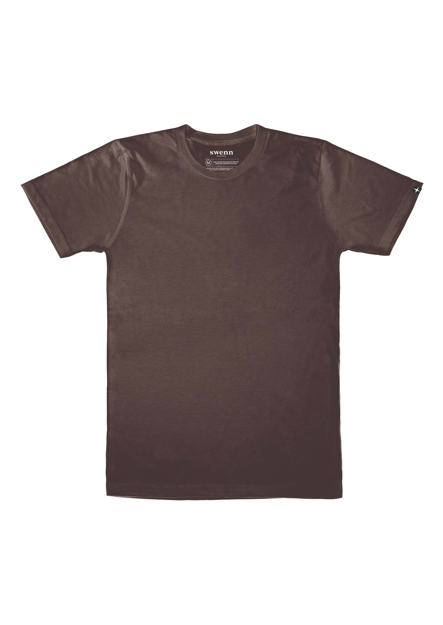 2 t-shirts unis - gris foncé et marron