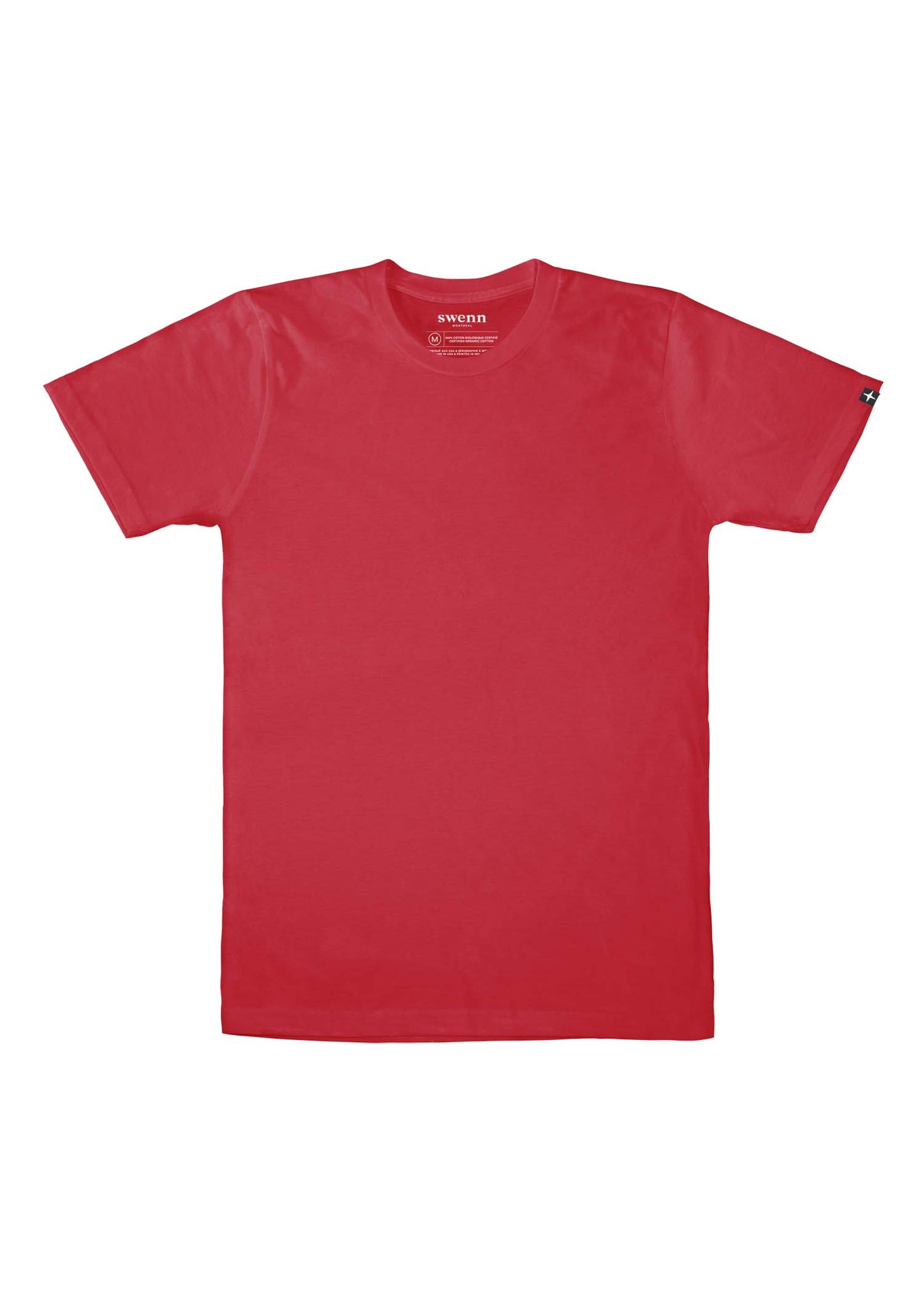 2 t-shirts unis - rouge et bourgogne