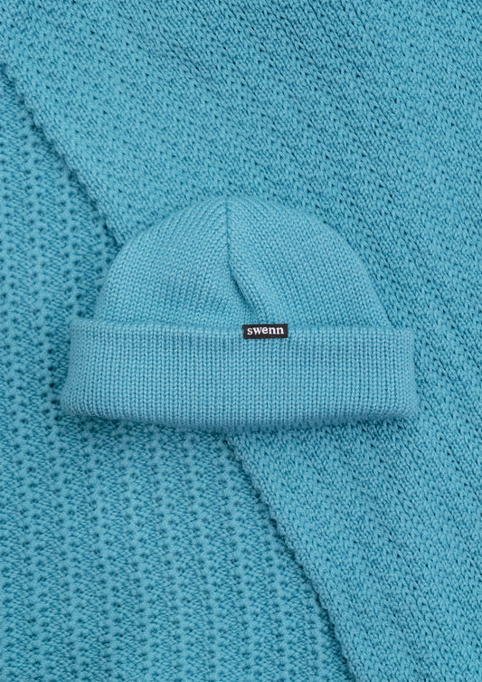 Tuque pure laine - bleu givré