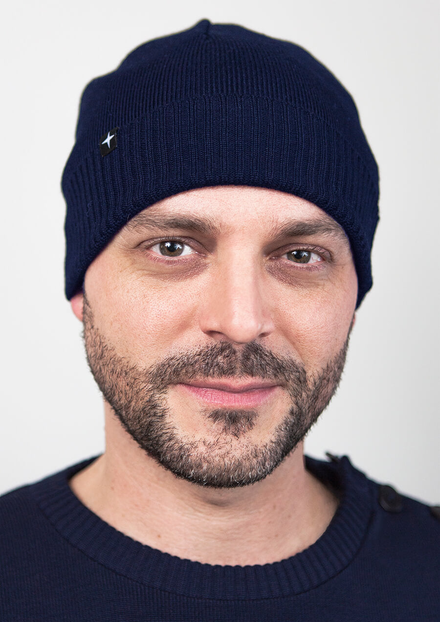 SWENN - Navy merino wool knitted toque - made in Quebec