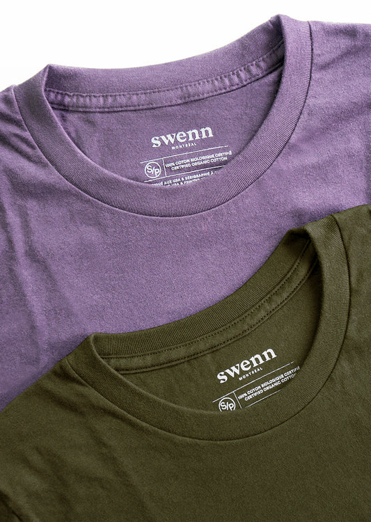 2 t-shirts khaki - lilac