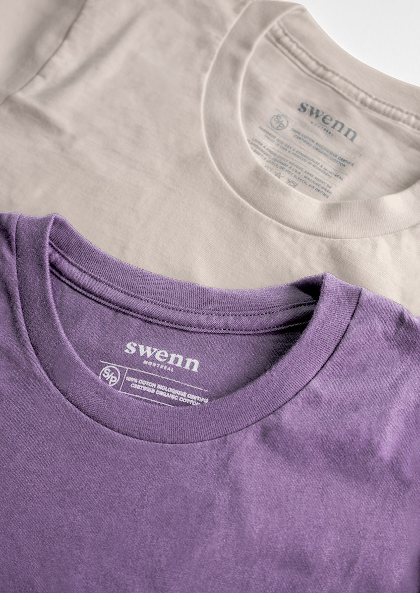 2 t-shirts natural - lilac